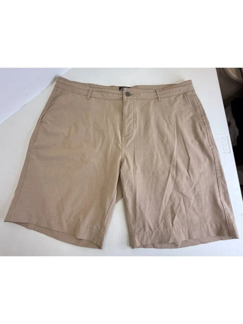 Faherty All Day Shorts Mens 40 Khaki Tan Performance Stretch Casual Lightweight
